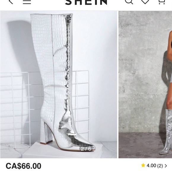 BRAND NEW SILVER KNEE HIGH BOOTS - Picture 4 of 5